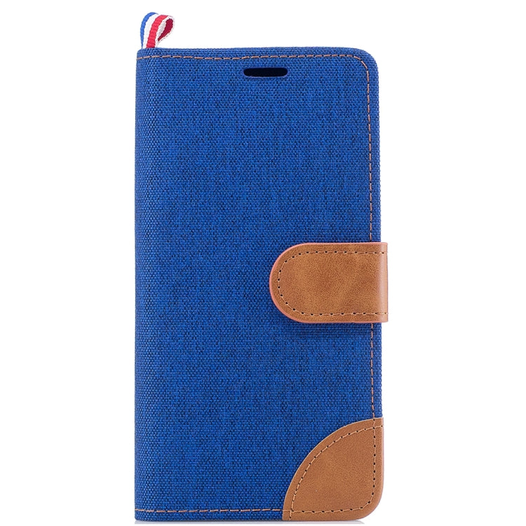 For Galaxy A8+ (2018) Denim Texture Horizontal Flip Leather Case with Holder & Card Slots