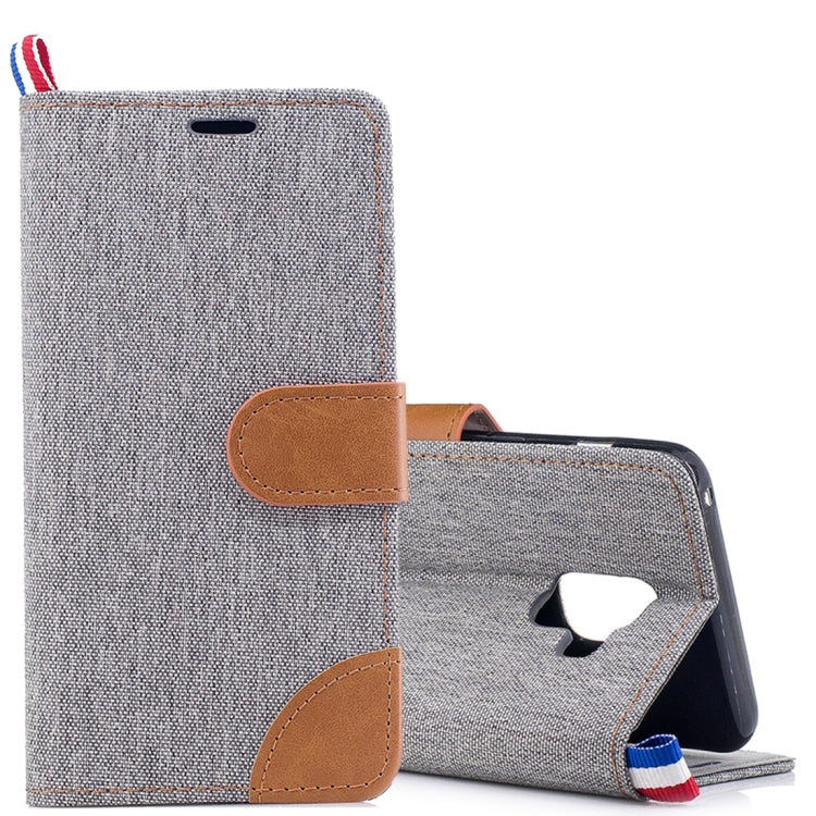 For Galaxy A8+ (2018) Denim Texture Horizontal Flip Leather Case with Holder & Card Slots