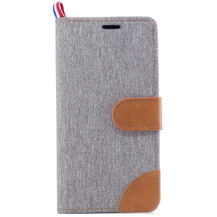 For Galaxy A8+ (2018) Denim Texture Horizontal Flip Leather Case with Holder & Card Slots