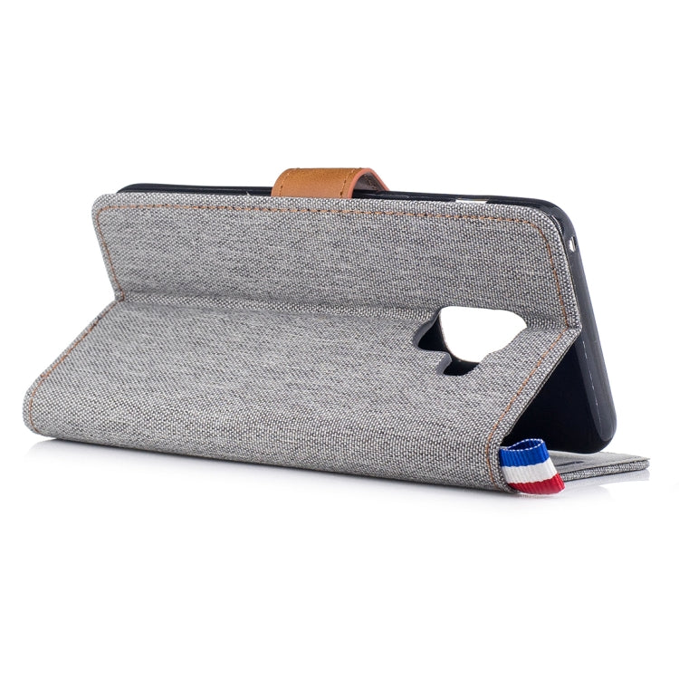 For Galaxy A8+ (2018) Denim Texture Horizontal Flip Leather Case with Holder & Card Slots