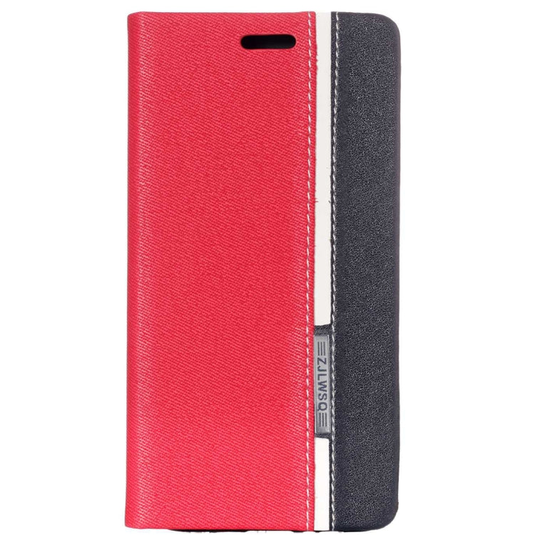 For Galaxy A8 (2018) Contrast Color Canvas Texture Horizontal Flip Leather Case with Holder & Card Slots