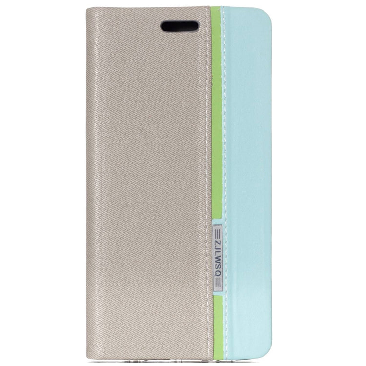 For Galaxy A8 (2018) Contrast Color Canvas Texture Horizontal Flip Leather Case with Holder & Card Slots