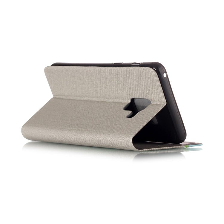 For Galaxy A8 (2018) Contrast Color Canvas Texture Horizontal Flip Leather Case with Holder & Card Slots