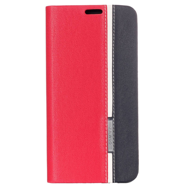 For Galaxy A8+ (2018) Contrast Color Canvas Texture Horizontal Flip Leather Case with Holder & Card Slot