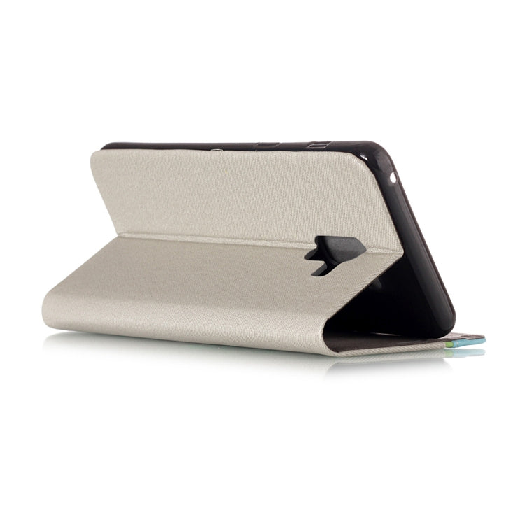 For Galaxy A8+ (2018) Contrast Color Canvas Texture Horizontal Flip Leather Case with Holder & Card Slot