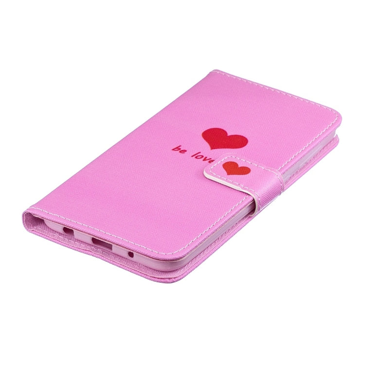 Heart Pattern Horizontal Flip Leather Case for Galaxy M10, with Holder & Card Slots & Wallet