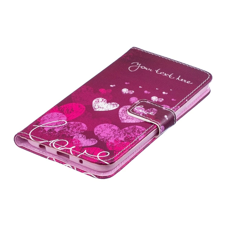 Letter Heart Pattern Horizontal Flip Leather Case for Galaxy M10, with Holder & Card Slots & Wallet