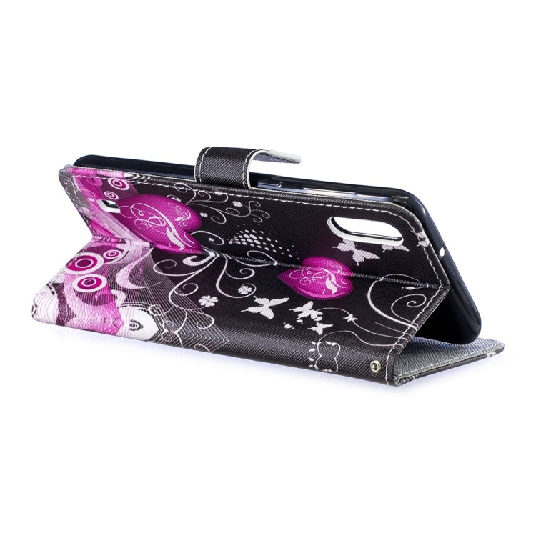 Little Peach Heart Pattern Horizontal Flip Leather Case for Galaxy M10, with Holder & Card Slots & Wallet