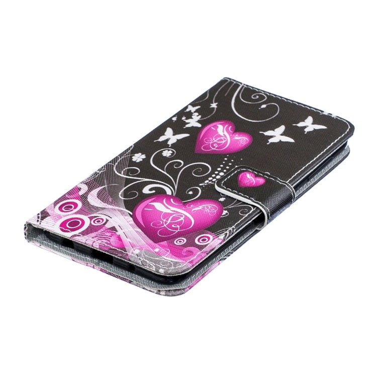 Little Peach Heart Pattern Horizontal Flip Leather Case for Galaxy M10, with Holder & Card Slots & Wallet