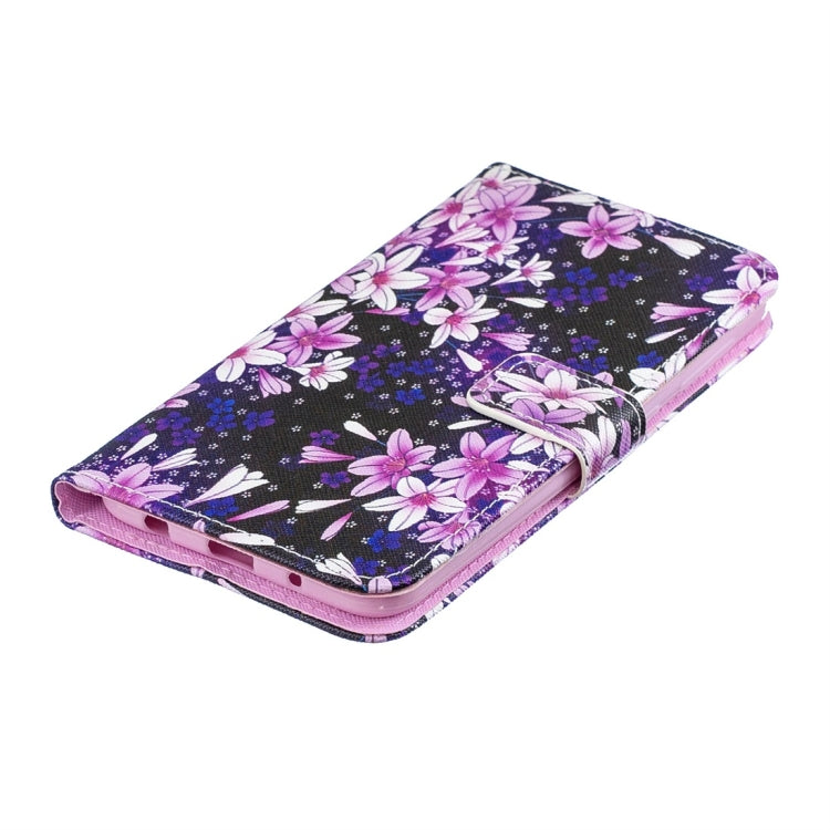 Lily Pattern Horizontal Flip Leather Case for Galaxy M10, with Holder & Card Slots & Wallet