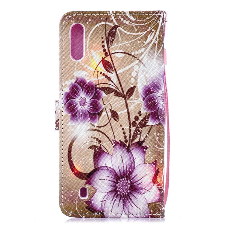 Lotus Flower Pattern Horizontal Flip Leather Case for Galaxy M10, with Holder & Card Slots & Wallet