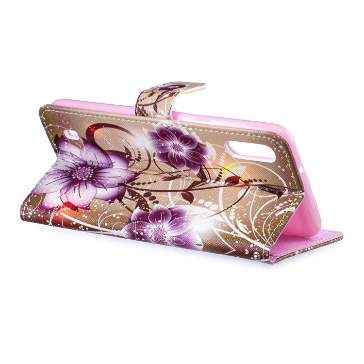 Lotus Flower Pattern Horizontal Flip Leather Case for Galaxy M10, with Holder & Card Slots & Wallet