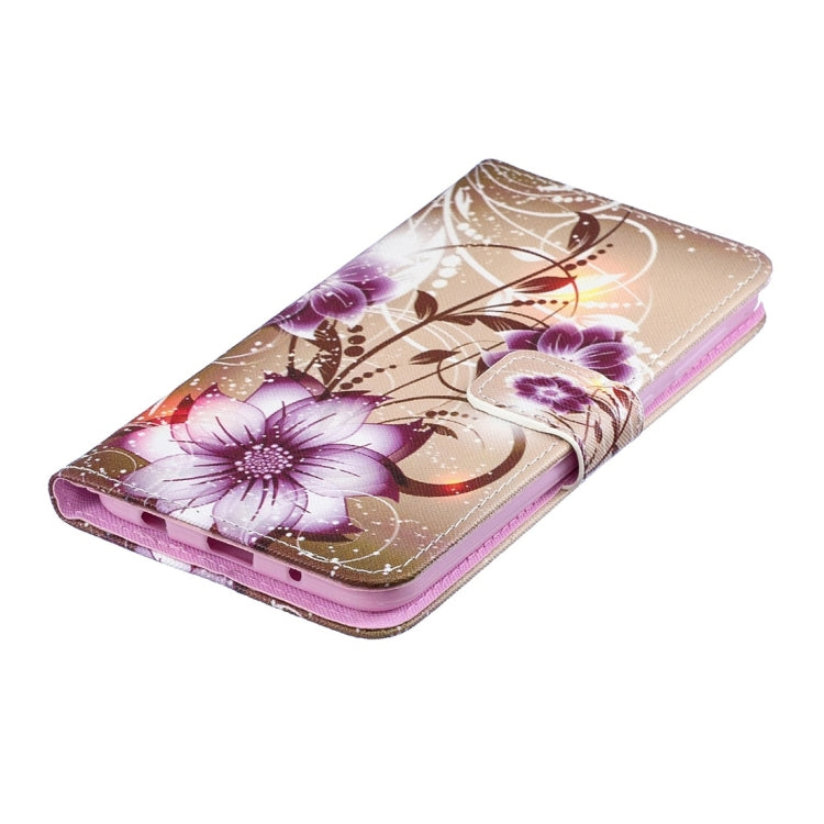 Lotus Flower Pattern Horizontal Flip Leather Case for Galaxy M10, with Holder & Card Slots & Wallet