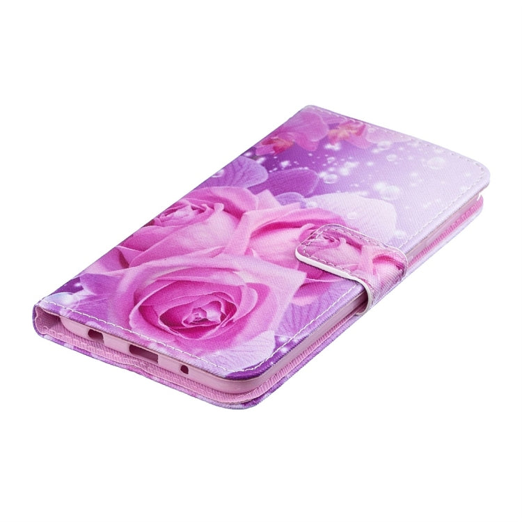 Rose Pattern Horizontal Flip Leather Case for Galaxy M10, with Holder & Card Slots & Wallet