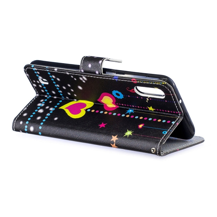 Colorful Heart Pattern Horizontal Flip Leather Case for Galaxy M10, with Holder & Card Slots & Wallet