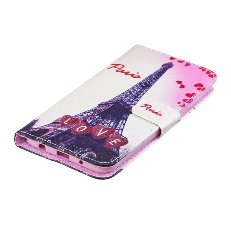 Love Tower Pattern Horizontal Flip Leather Case for Galaxy M10, with Holder & Card Slots & Wallet