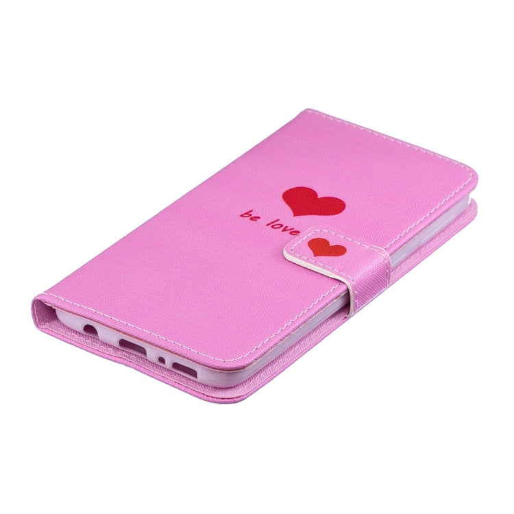 Heart Pattern Horizontal Flip Leather Case for Galaxy M20, with Holder & Card Slots & Wallet