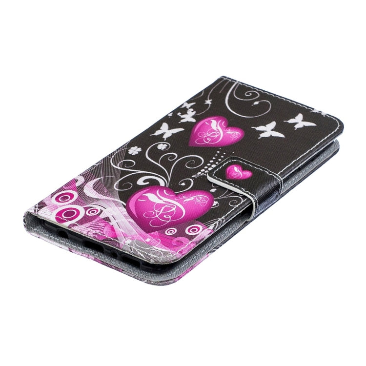 Little Peach Heart Pattern Horizontal Flip Leather Case for Galaxy M20, with Holder & Card Slots & Wallet