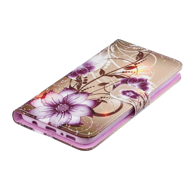 Lotus Pattern Horizontal Flip Leather Case for Galaxy M20, with Holder & Card Slots & Wallet