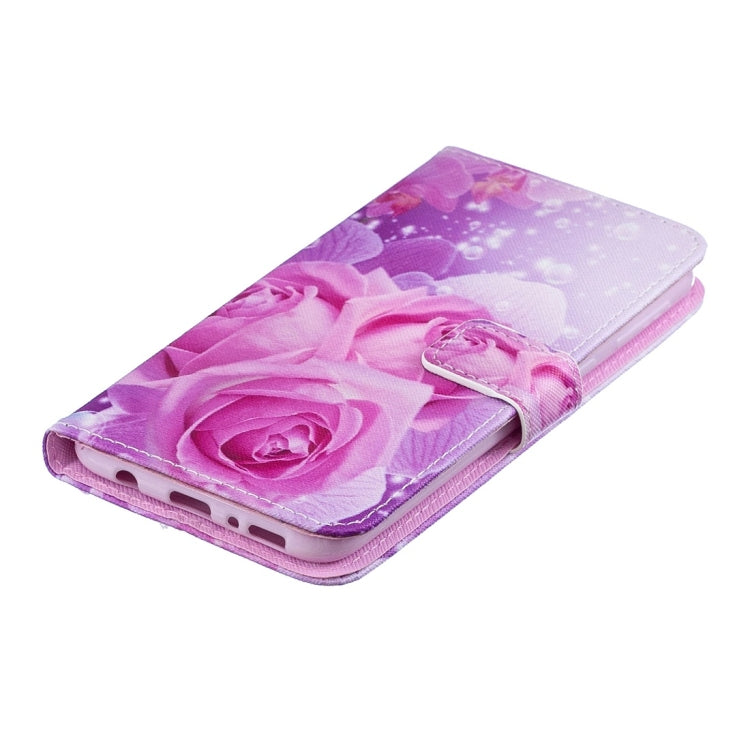 Rose Pattern Horizontal Flip Leather Case for Galaxy M20, with Holder & Card Slots & Wallet