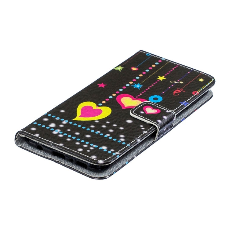 Colorful Heart Pattern Horizontal Flip Leather Case for Galaxy M20, with Holder & Card Slots & Wallet