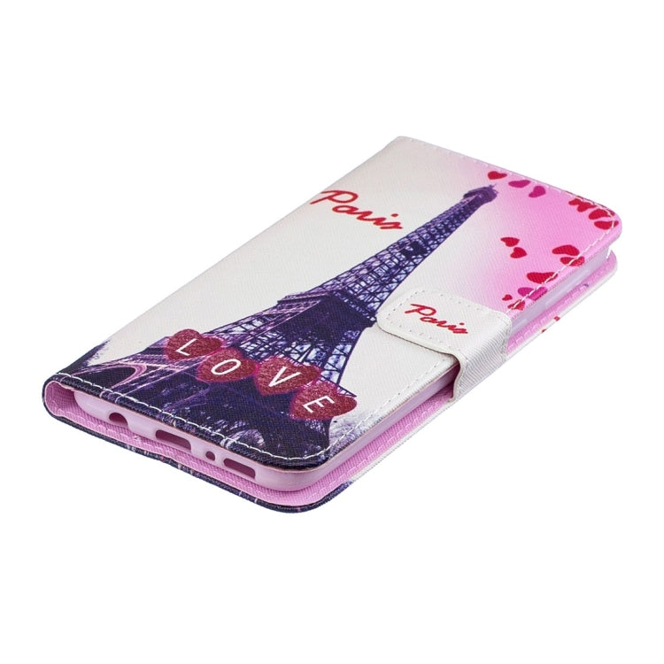 Love Tower Pattern Horizontal Flip Leather Case for Galaxy M20, with Holder & Card Slots & Wallet