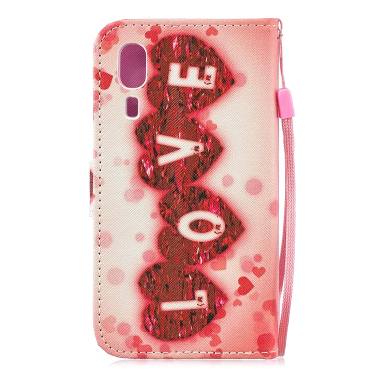 Love Pattern Horizontal Flip Leather Case for Galaxy A2 Core, with Holder & Card Slots & Wallet