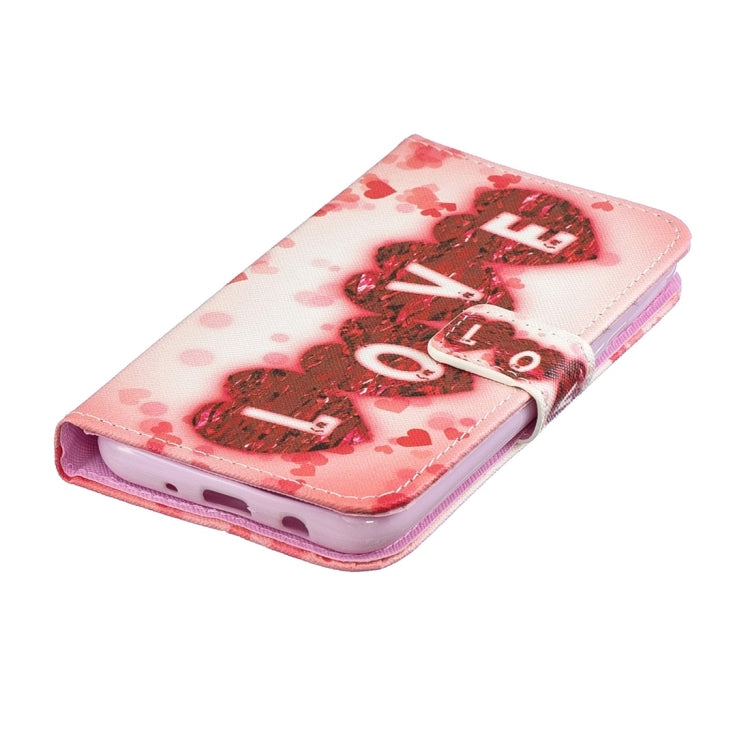 Love Pattern Horizontal Flip Leather Case for Galaxy A2 Core, with Holder & Card Slots & Wallet
