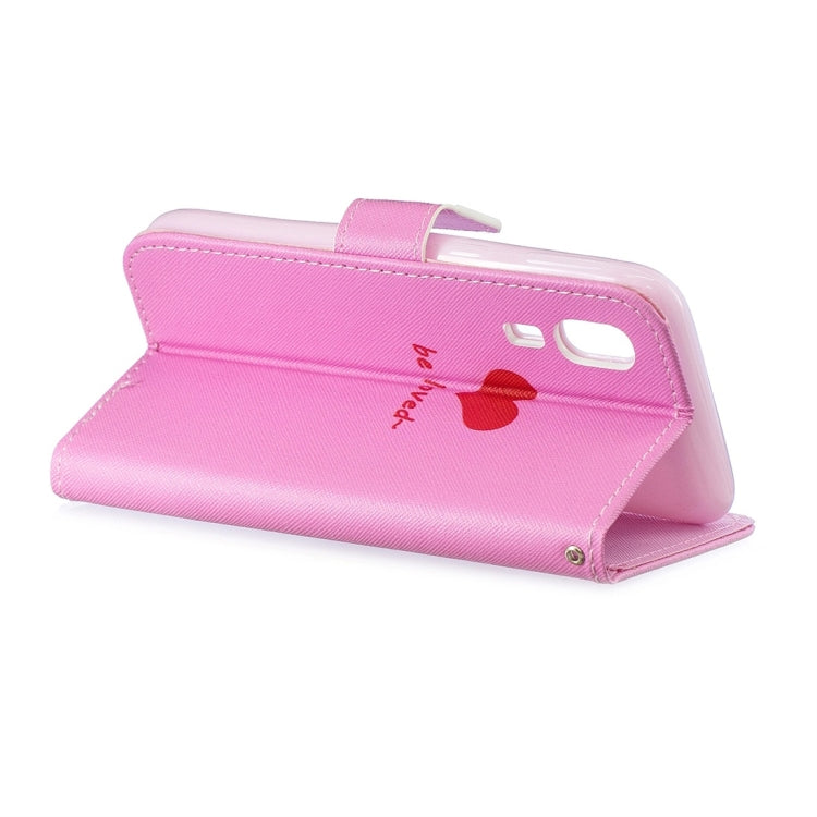 Heart Pattern Horizontal Flip Leather Case for Galaxy A2 Core, with Holder & Card Slots & Wallet