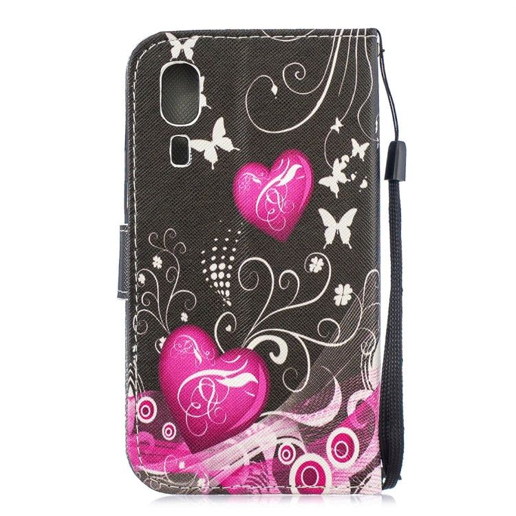 Little Peach Heart Pattern Horizontal Flip Leather Case for Galaxy A2 Core, with Holder & Card Slots & Wallet