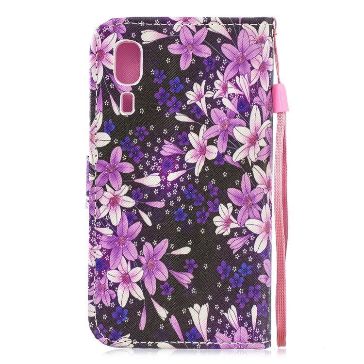 Lily Pattern Horizontal Flip Leather Case for Galaxy A2 Core, with Holder & Card Slots & Wallet