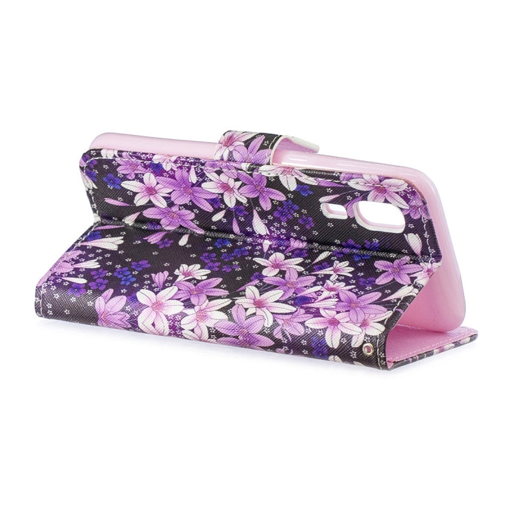 Lily Pattern Horizontal Flip Leather Case for Galaxy A2 Core, with Holder & Card Slots & Wallet