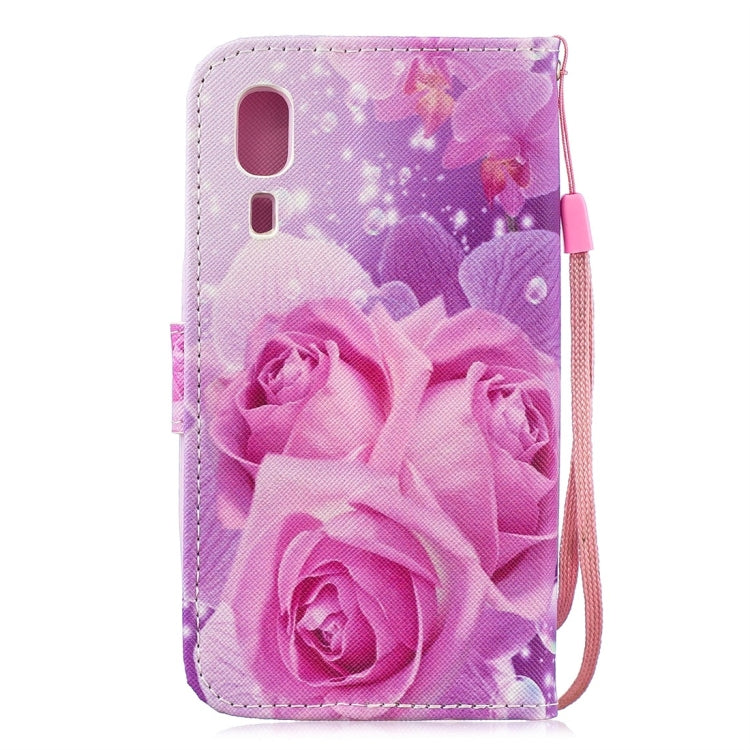 Rose Pattern Horizontal Flip Leather Case for Galaxy A2 Core, with Holder & Card Slots & Wallet