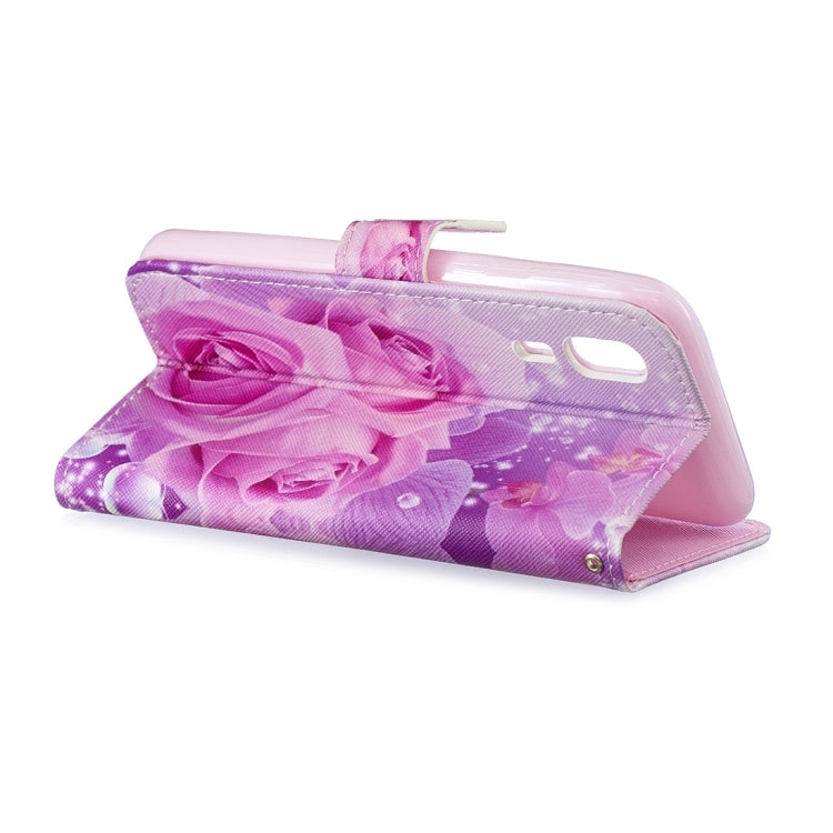 Rose Pattern Horizontal Flip Leather Case for Galaxy A2 Core, with Holder & Card Slots & Wallet