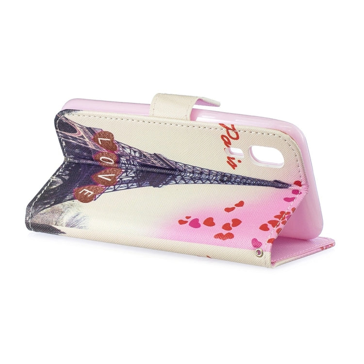 Love Tower Pattern Horizontal Flip Leather Case for Galaxy A2 Core, with Holder & Card Slots & Wallet