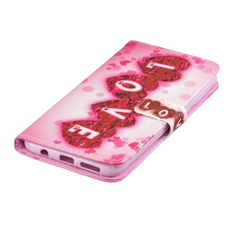 Love Pattern Horizontal Flip Leather Case for Galaxy M30, with Holder & Card Slots & Wallet