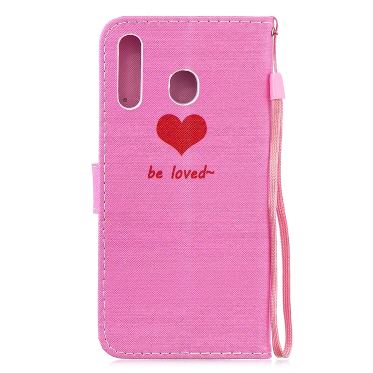 Heart Pattern Horizontal Flip Leather Case for Galaxy M30, with Holder & Card Slots & Wallet