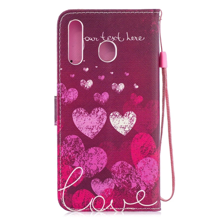 Letter Heart Pattern Horizontal Flip Leather Case for Galaxy M30, with Holder & Card Slots & Wallet