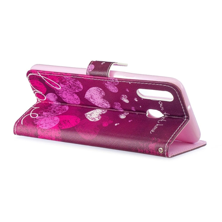 Letter Heart Pattern Horizontal Flip Leather Case for Galaxy M30, with Holder & Card Slots & Wallet