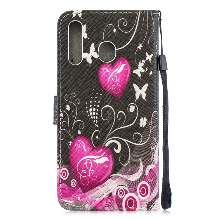 Little Peach Heart Pattern Horizontal Flip Leather Case for Galaxy M30, with Holder & Card Slots & Wallet