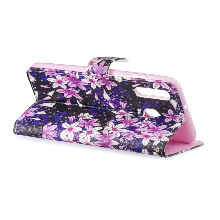 Lily Pattern Horizontal Flip Leather Case for Galaxy M30, with Holder & Card Slots & Wallet
