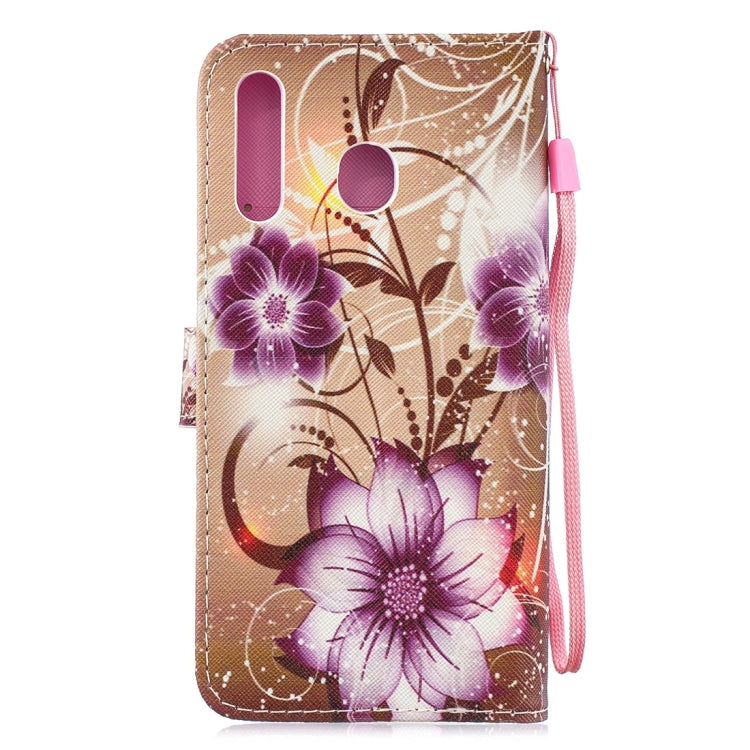 Lotus Pattern Horizontal Flip Leather Case for Galaxy M30, with Holder & Card Slots & Wallet