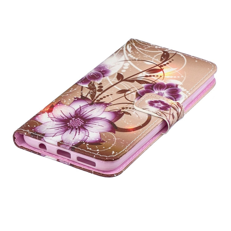 Lotus Pattern Horizontal Flip Leather Case for Galaxy M30, with Holder & Card Slots & Wallet