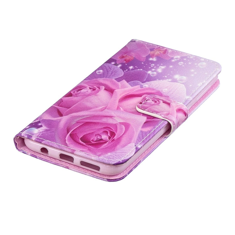 Rose Pattern Horizontal Flip Leather Case for Galaxy M30, with Holder & Card Slots & Wallet