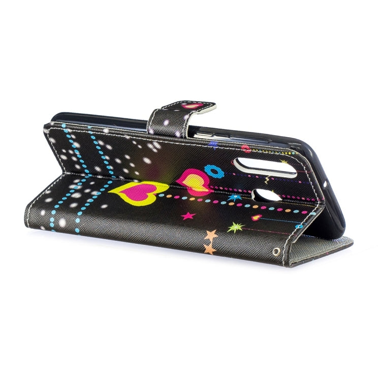 Colorful Heart Pattern Horizontal Flip Leather Case for Galaxy M30, with Holder & Card Slots & Wallet