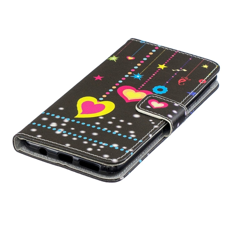 Colorful Heart Pattern Horizontal Flip Leather Case for Galaxy M30, with Holder & Card Slots & Wallet