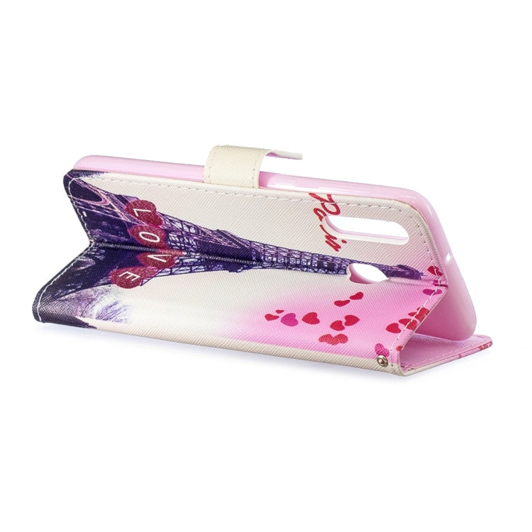 Love Tower Pattern Horizontal Flip Leather Case for Galaxy M30, with Holder & Card Slots & Wallet