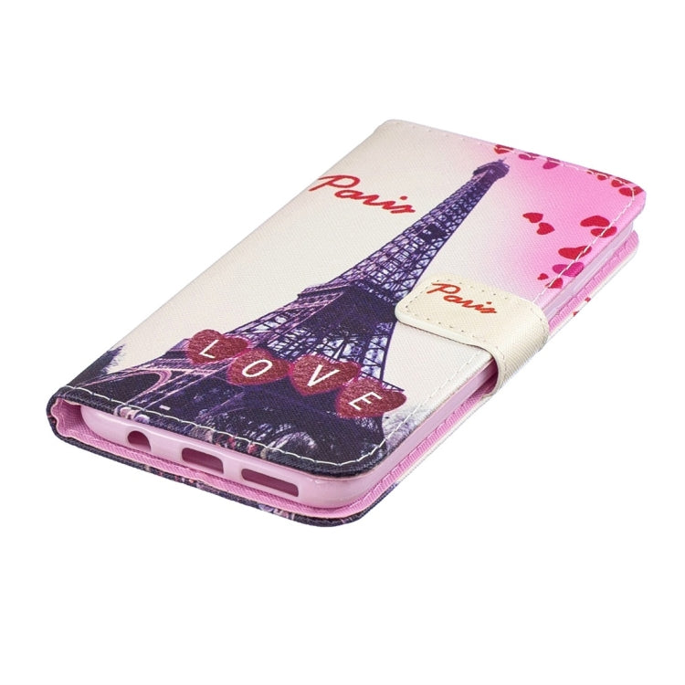 Love Tower Pattern Horizontal Flip Leather Case for Galaxy M30, with Holder & Card Slots & Wallet