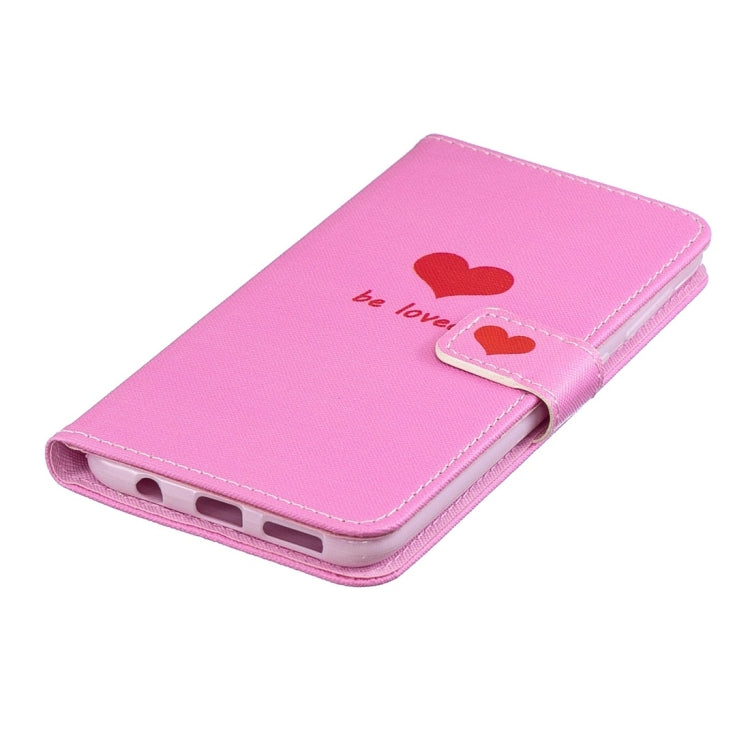 Heart Pattern Horizontal Flip Leather Case for Galaxy A50, with Holder & Card Slots & Wallet