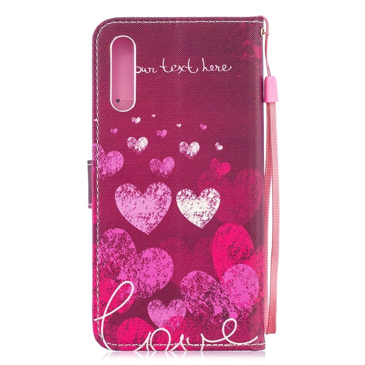 Letter Heart Pattern Horizontal Flip Leather Case for Galaxy A50, with Holder & Card Slots & Wallet